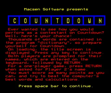 Countdown (1985)(Macsen)[COUNTD] screen shot title